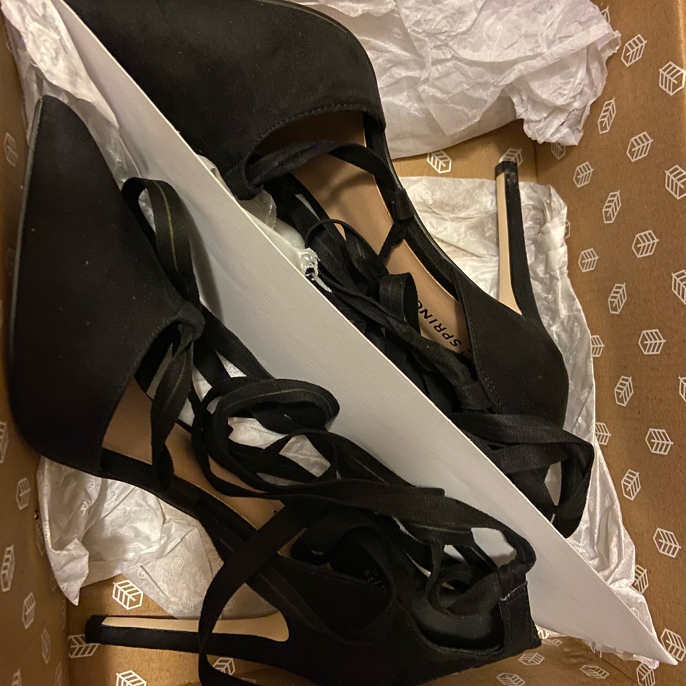 Call It Spring Lace Up Heels - Picture 4 of 5